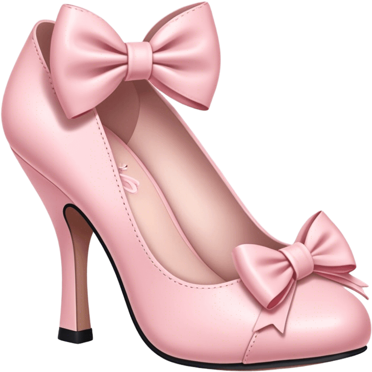 Light pink kitten heels with bows emoji