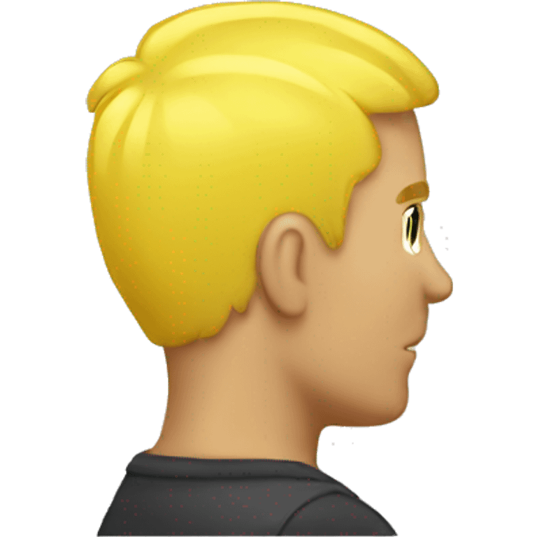 Back of a yellow mans head with short yellow hair emoji