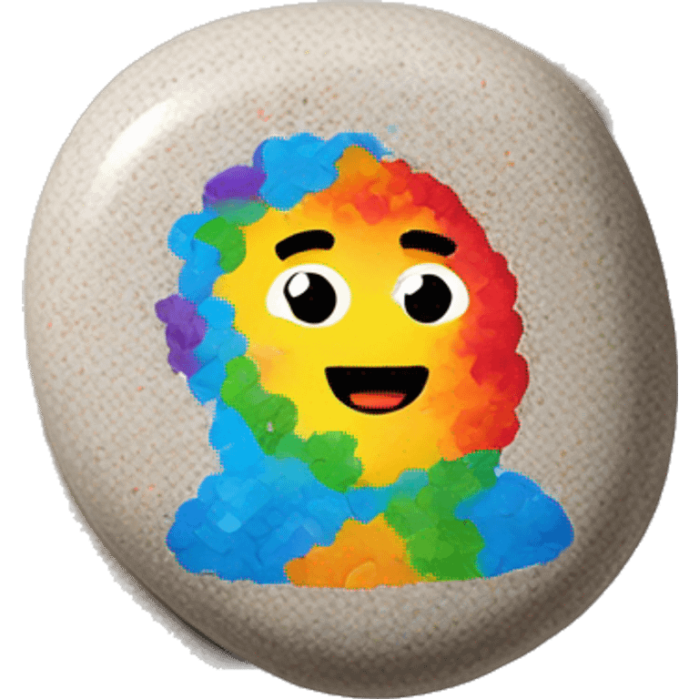 fruity pebbles on a pebble emoji