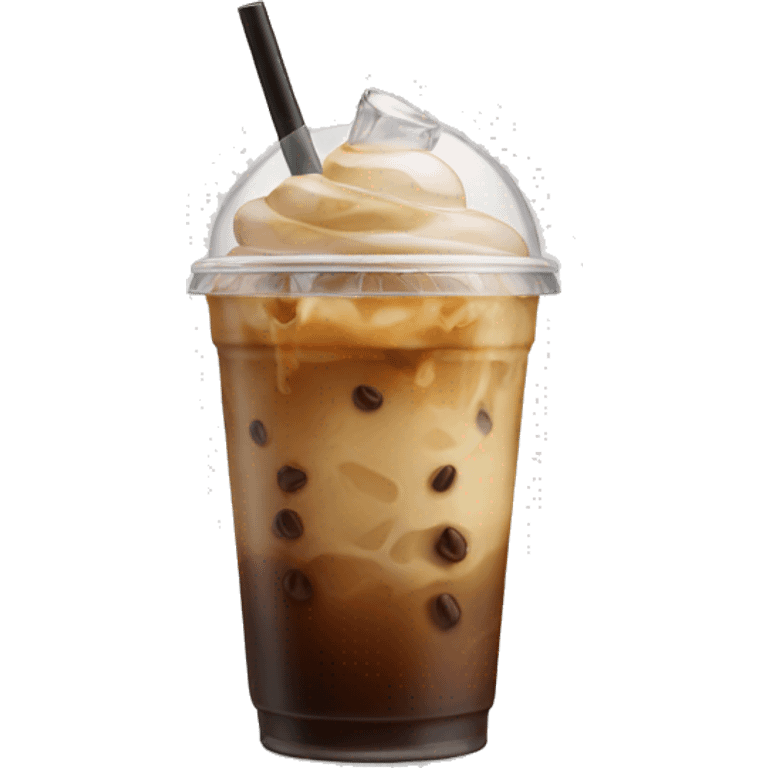 Iced coffee with a now emoji