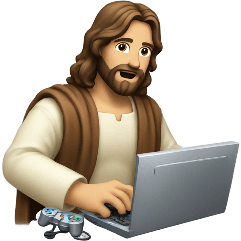 Jesus Christ playing videogames emoji