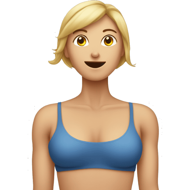 Stomach muscles, Caucasian woman emoji