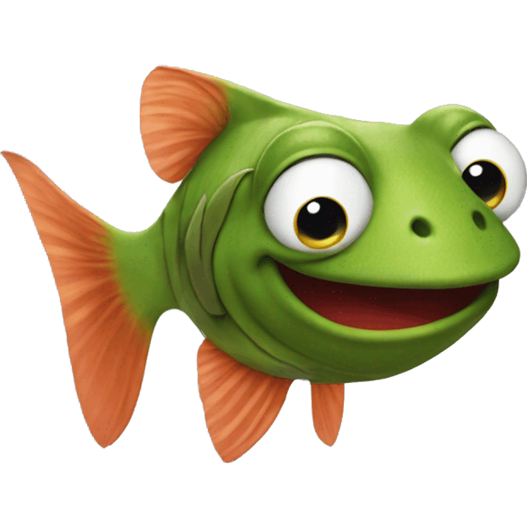 Kermit the frog as a fish emoji