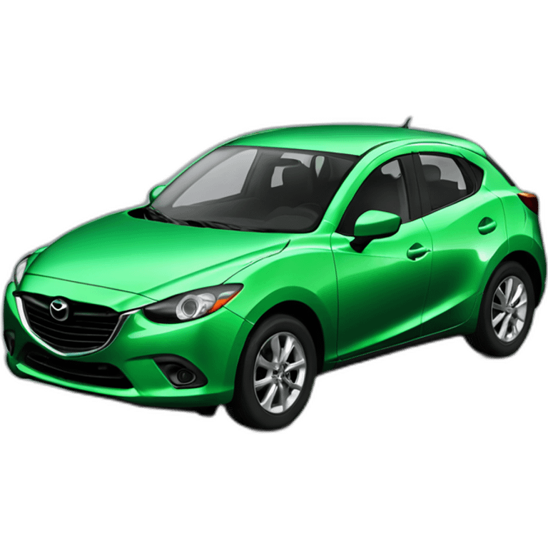 mazda sport 2 verde con 4 puertas con conductora emoji