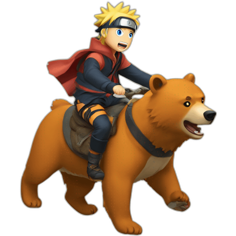 Naruto riding a bear emoji