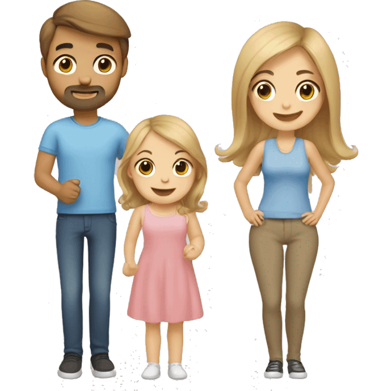 Mum, Brown hair,  Dad, Blond hair with Baby  emoji