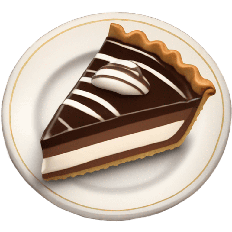 Chocolate Pie with white stripes emoji