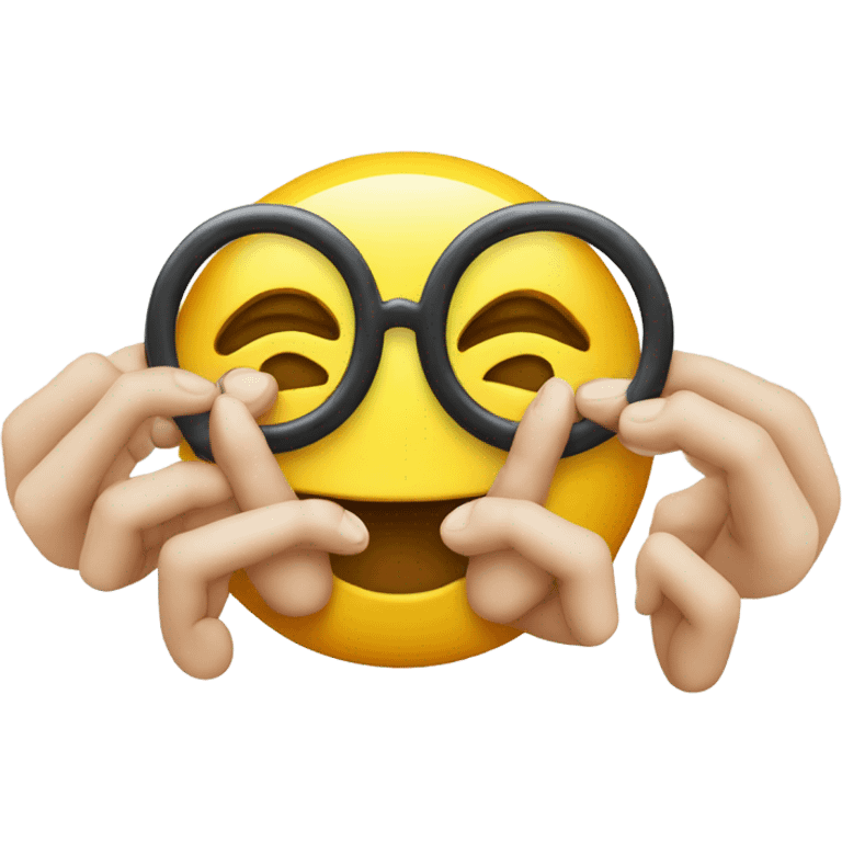 An emoji forming two rings with its fingers, resembling glasses emoji