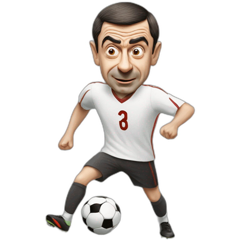 Mr bean playing soccer emoji