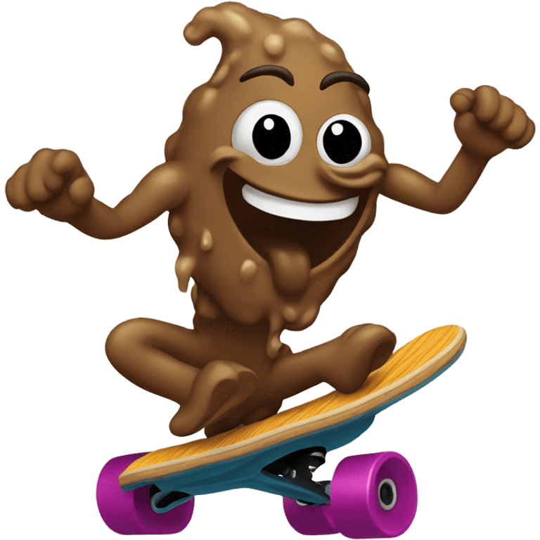 Poo on a skateboard emoji