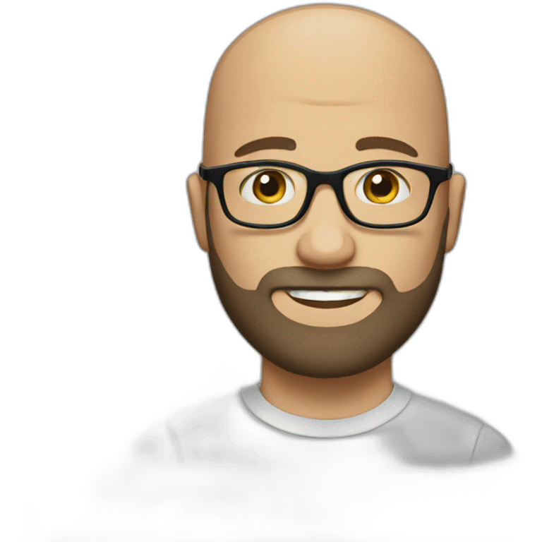 bald bearded man with glasses emoji