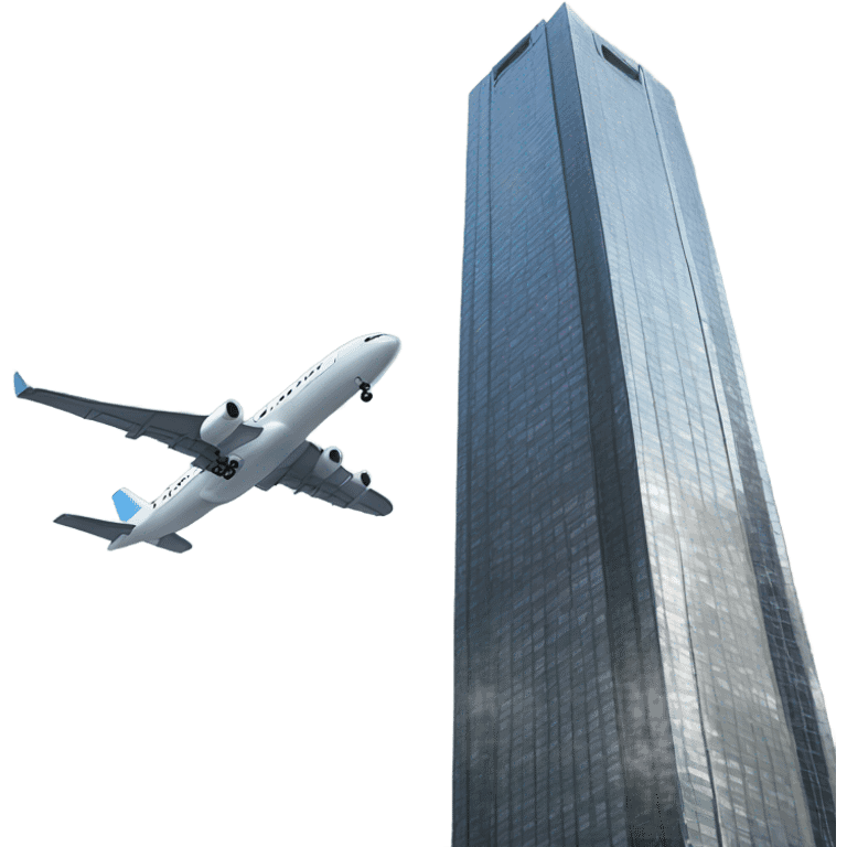 Airplane and 2 skyscrapers emoji