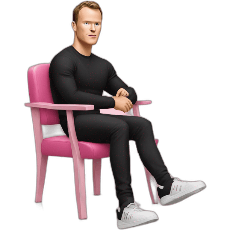 Jonathan Toews sitting on pink chair emoji