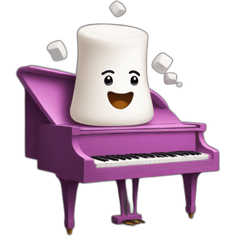 Marshmallow playing on piano emoji