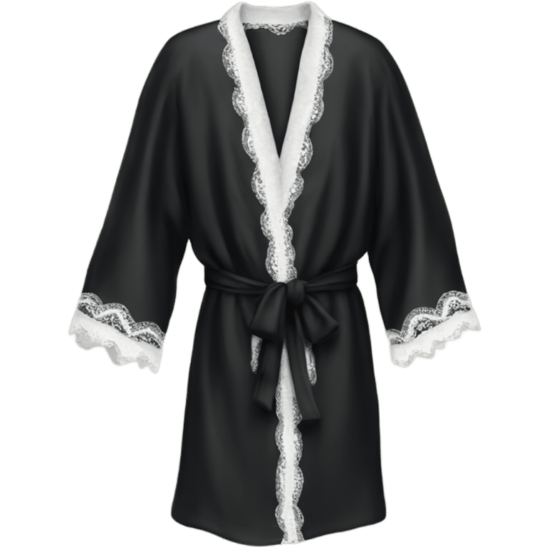 black silk robe with lace emoji