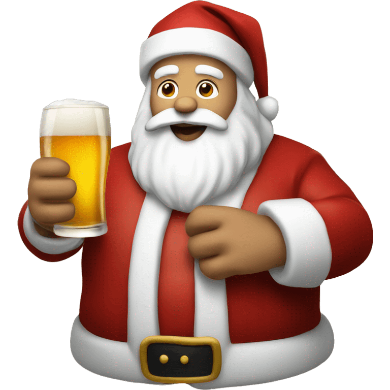 Santa with a beer emoji