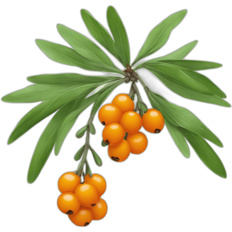 a sprig of sea buckthorn emoji