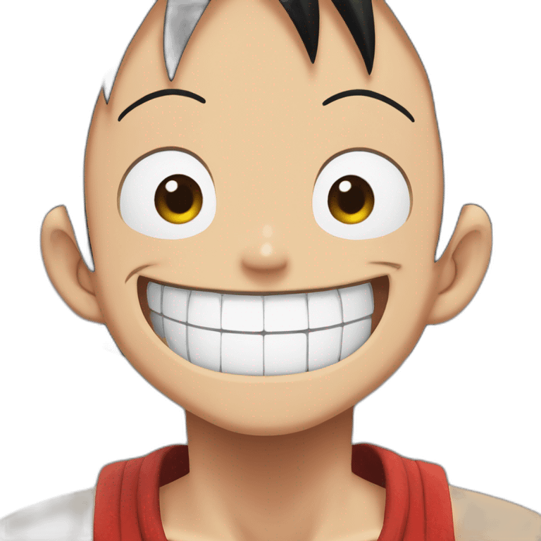 Monkey D Luffy big smile (don’t forget his usual scar) emoji