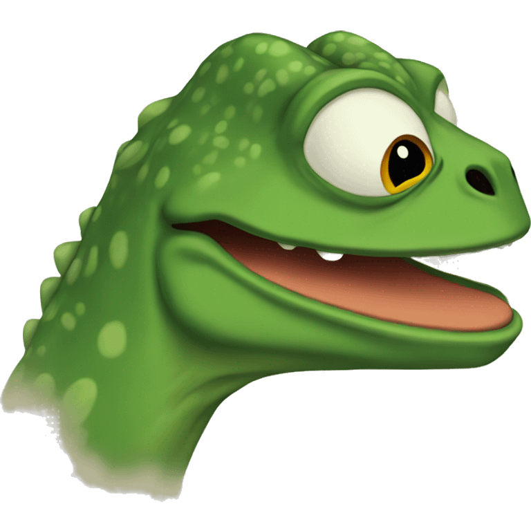 pepe on dinosaur emoji