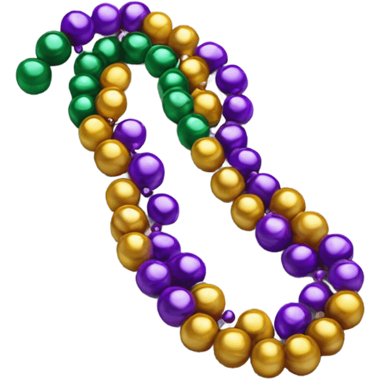 Realistic isolated strand of small straight mardi gras beads.  emoji