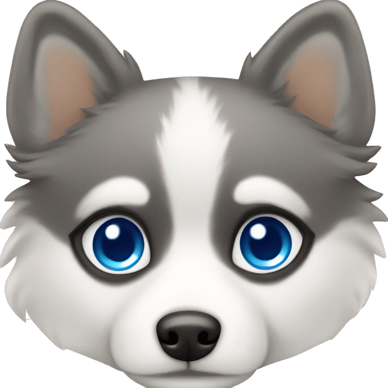 Pomsky with blue eyes emoji