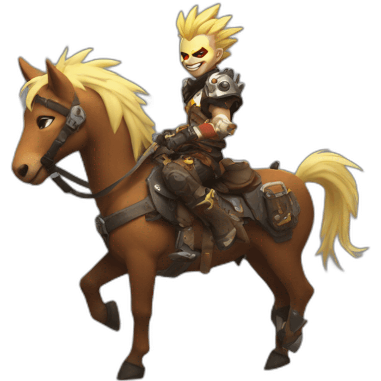 Overwatch, Junkrat riding a horse emoji