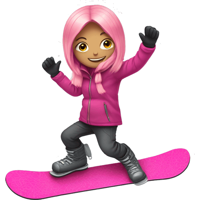 Pink snowboard emoji