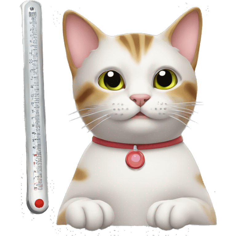 cat holding thermometer  emoji