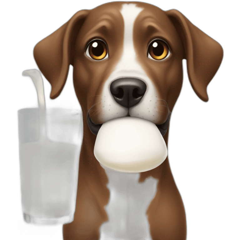 Dog drinking milk emoji