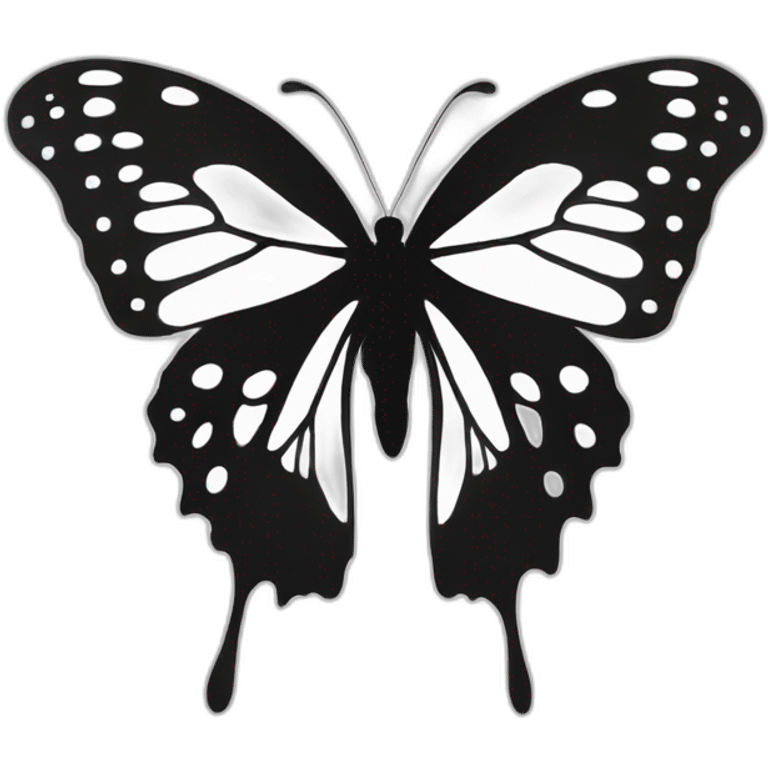 a black and white silhouette of a butterfly emoji