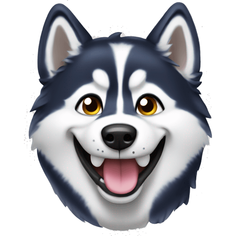 A husky with a big smile  emoji