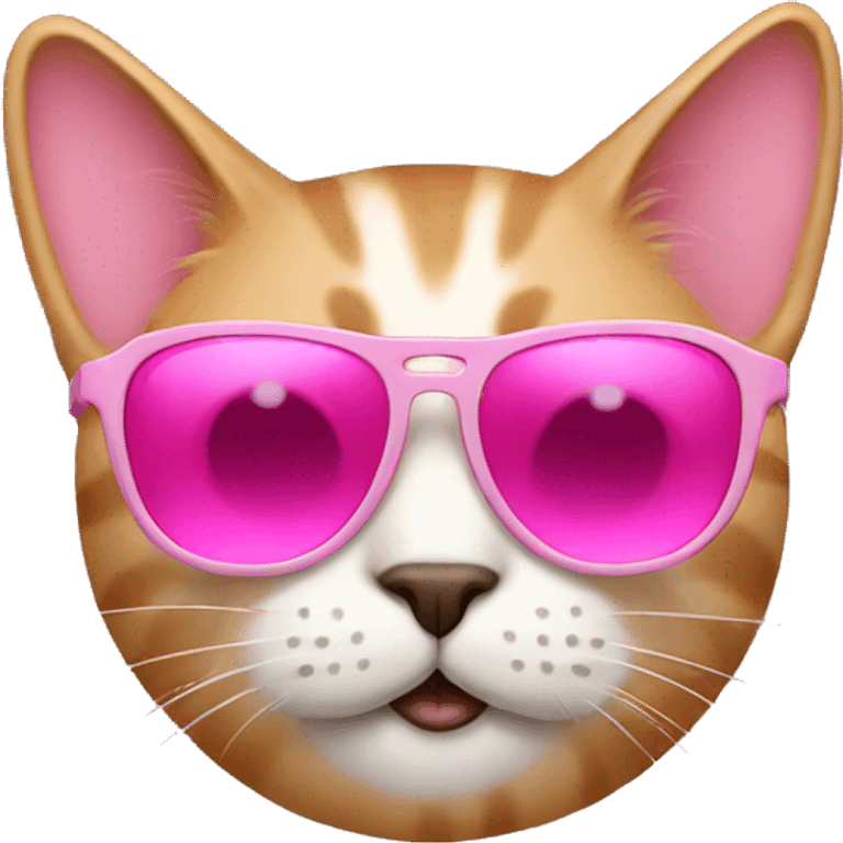 Cat with sunglasses but pink emoji