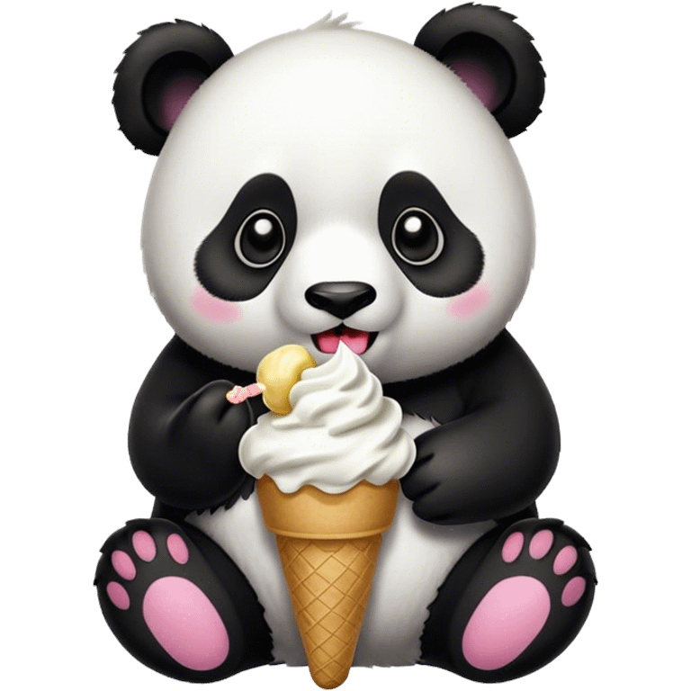 Panda eating ice cream emoji