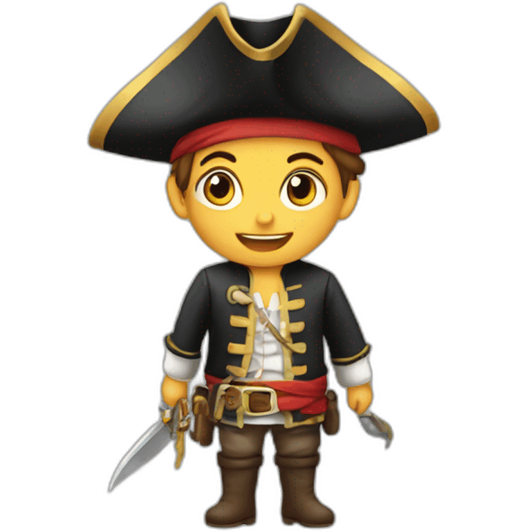 Niño disfrazado de pirata emoji