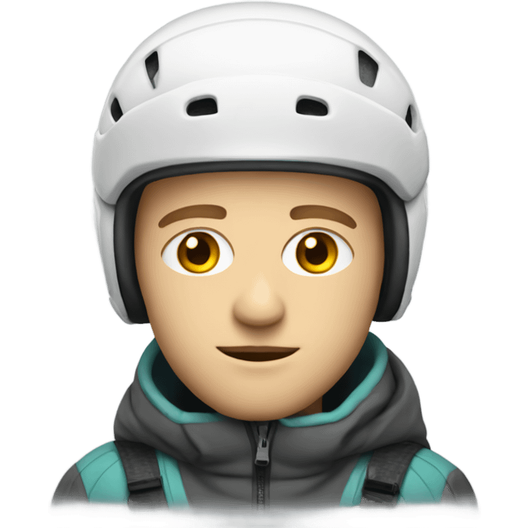 white guy with stubs in skiing gear emoji