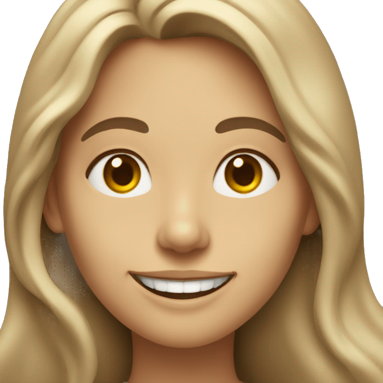 Beige Woman with long wavy hair holding one shovel smiling sneakily  emoji