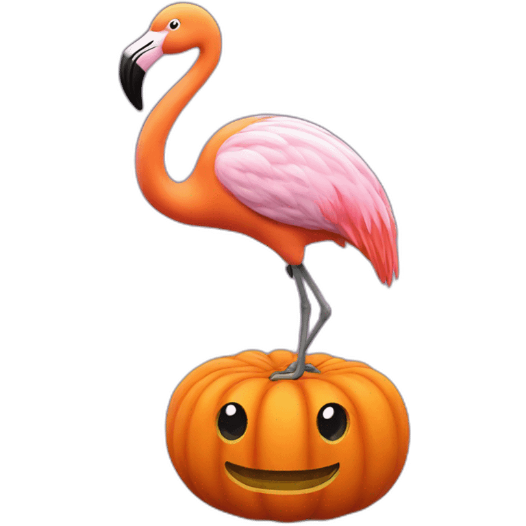 Flamingo pumpkin emoji