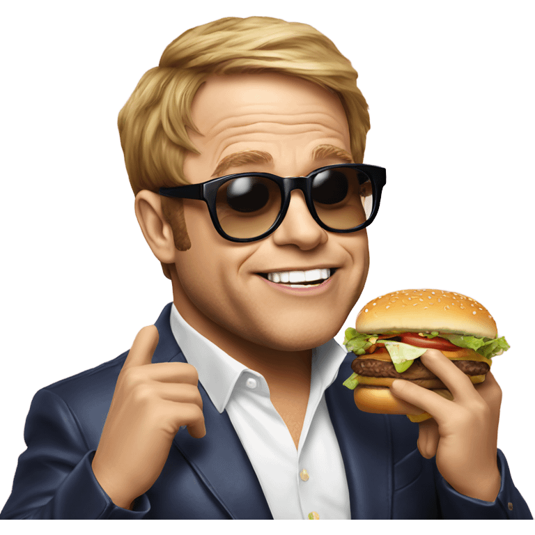 Elton John eating a burger  emoji