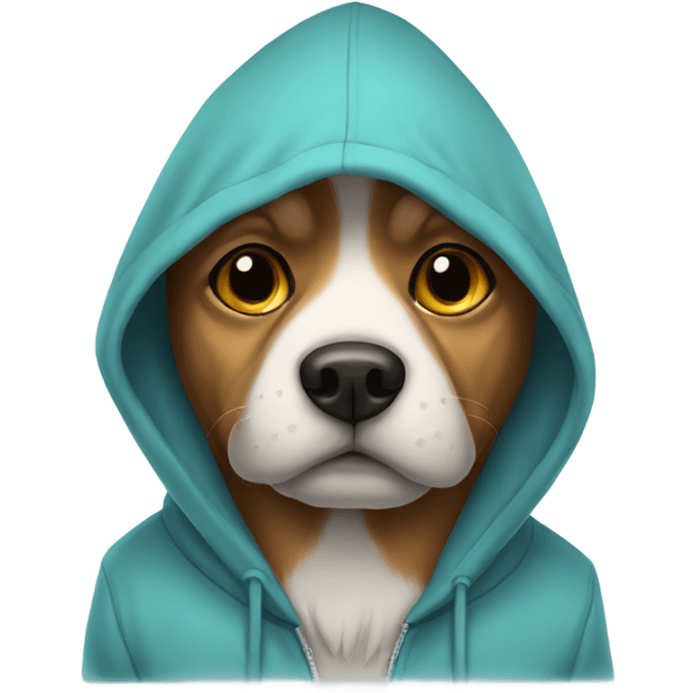 Dog wearing hoodie emoji