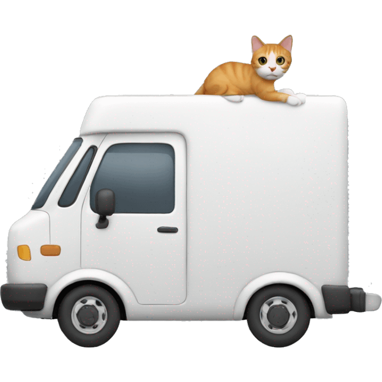 cat driving a moving van emoji