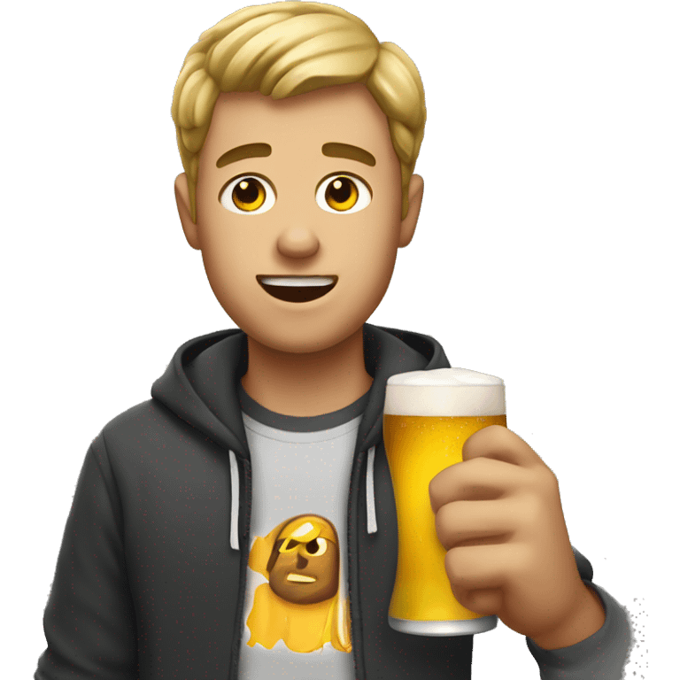 frat boy with beer  emoji