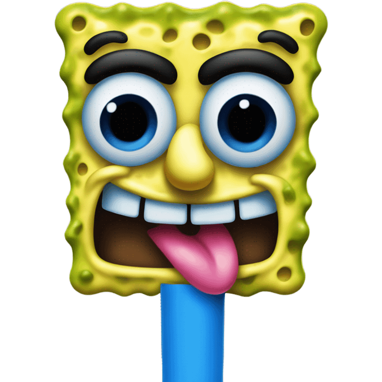 SpongeBob with blue lipstick on  emoji