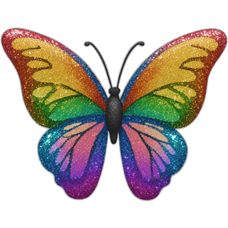 Rainbow glitter butterfly emoji