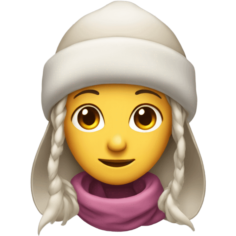 A hat with earflaps with long ears on a girl emoji