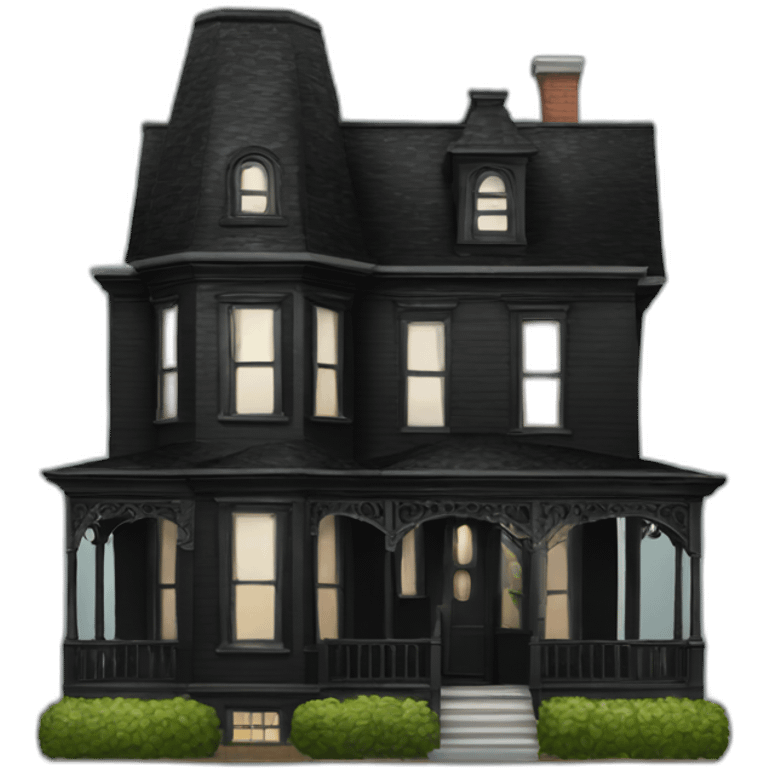 Black victorian house emoji