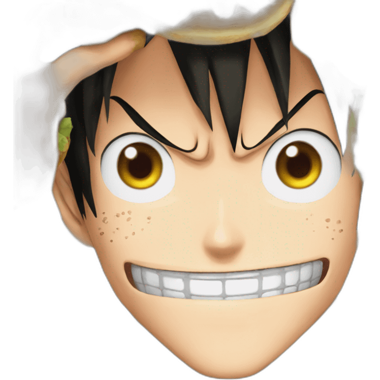 Luffy dans One piece qui mange  emoji