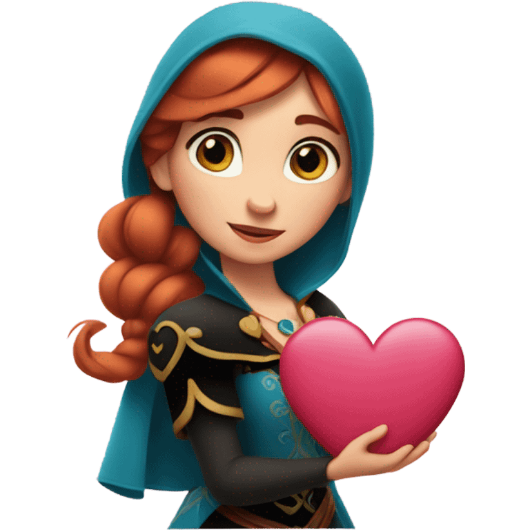 Disney anna holding a love heart emoji