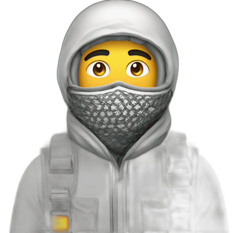 Arab Man in keffiyeh with electrical vest in a parachute emoji