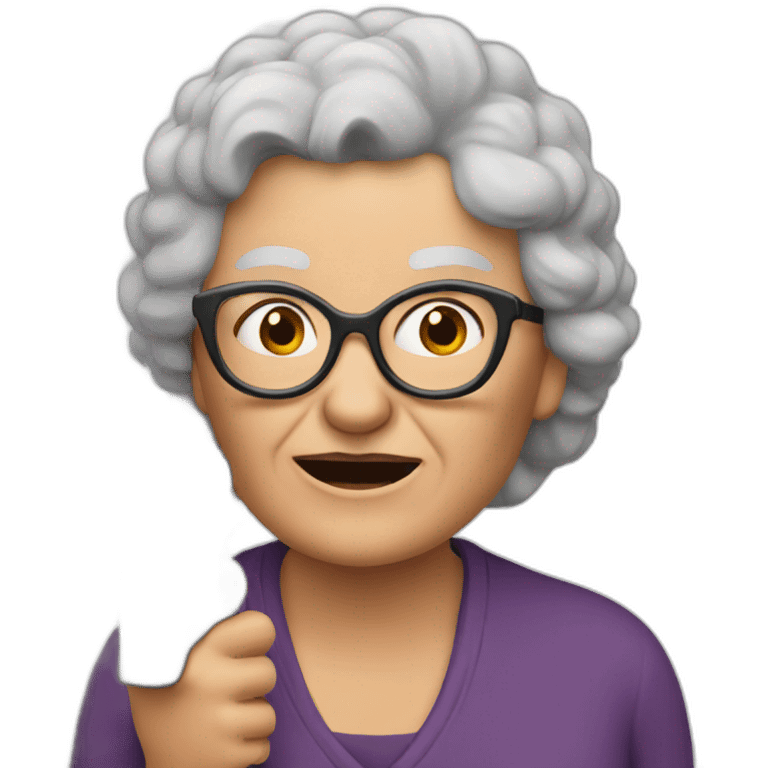 Grandma with gun emoji