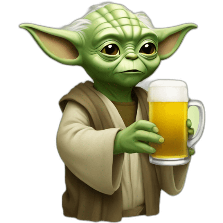 yoda drinking beer emoji